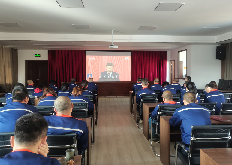 3044am永利集团配送公司党委组织党员干部职工收看党的二十大开幕式盛况